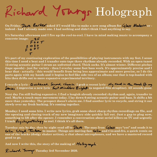 Richard Youngs — „Holograph“ (April 2, 2021) Richard Youngs — „Holograph“ (April 2, 2021)