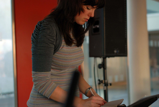 Beatbox Concerto composer Anna Meredith tweaks the score; Photo by Gemma Riggs Beatbox Concerto composer Anna Meredith tweaks the score; photo by Gemma Riggs