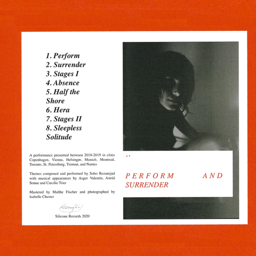 Soho Rezanejad — „Perform and Surrender“ (Dec. 04, 2020) Soho Rezanejad — „Perform and Surrender“ (Dec. 04, 2020)
